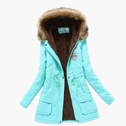 Damen Winterparka mit Kunstfellkapuze – Modischer Koreanischer Stil, Warm & Gefüttert, Alltag & Outdoor