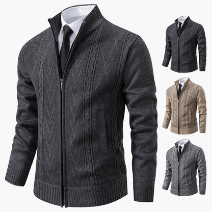 Herren Strickjacke im Business-Stil mit Reißverschluss – Elegante Freizeit- und Büromode