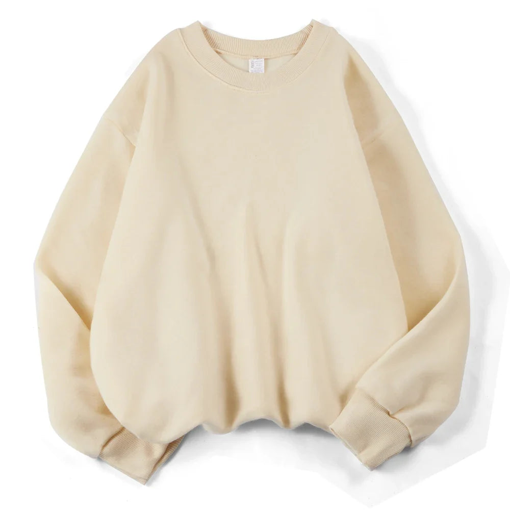 Damen Sweatshirt Lila Oversize Rundhals Langarm Basic-Pullover