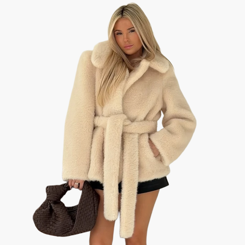 Damen Kurzmantel mit Bindegürtel – Eleganter Wintermantel für stilvolle Outfits