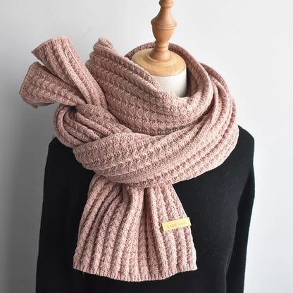 Gerippter Strickschal für Winter, breiter Rippstrick, verschiedene Farben