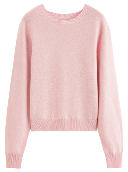 Damen Pullover Rundhals Langarm Strickpullover
