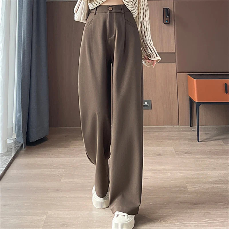 Damen Weite Hose mit hohem Bund und weitem Bein – Verschiedene Farben und Längen