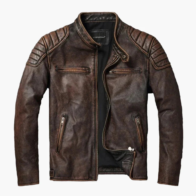 Herren Motorradjacke im Biker-Stil – Schlanke Passform für Freizeit und Alltag