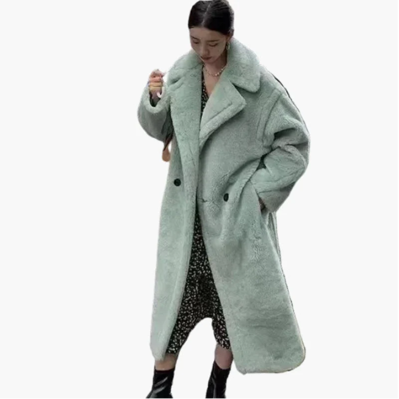 Damen Langer Plüsch Kunstfell Mantel – Modischer Wintermantel für stilvolle Outfits