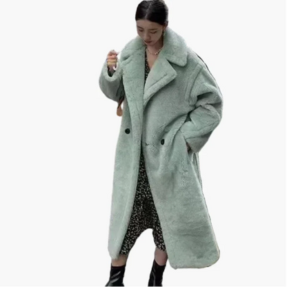 Damen Langer Plüsch Kunstfell Mantel – Modischer Wintermantel für stilvolle Outfits