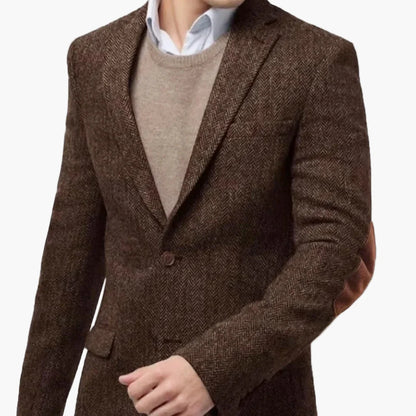 Herren Modernes Business Sakko – Eleganter Herringbone Anzug für Büro & Events