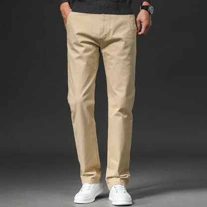 Herren Chino Hose Beige Freizeithose Khaki Straight Fit