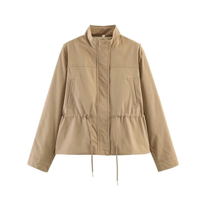 Damen Jacke mit Stehkragen & Tunnelzug Hellblau