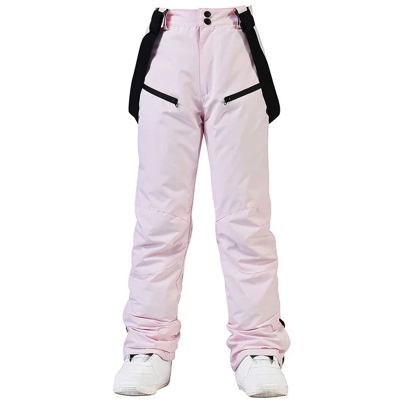 Unisex Skihose Schneehose mit Trägern in Flieder