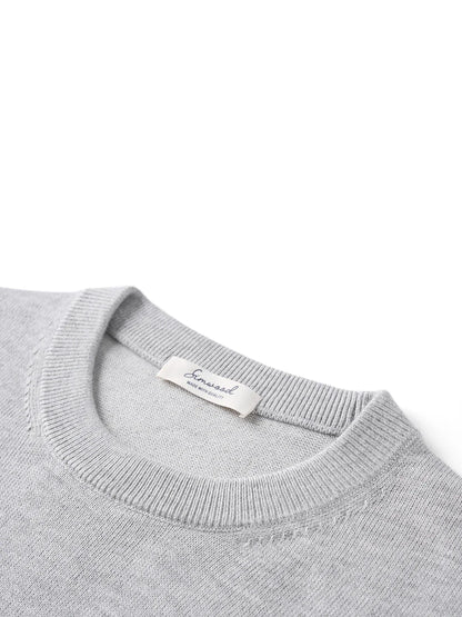 Unisex Langarm Pullover Rundhals Ausschnitt aus Feinstrick