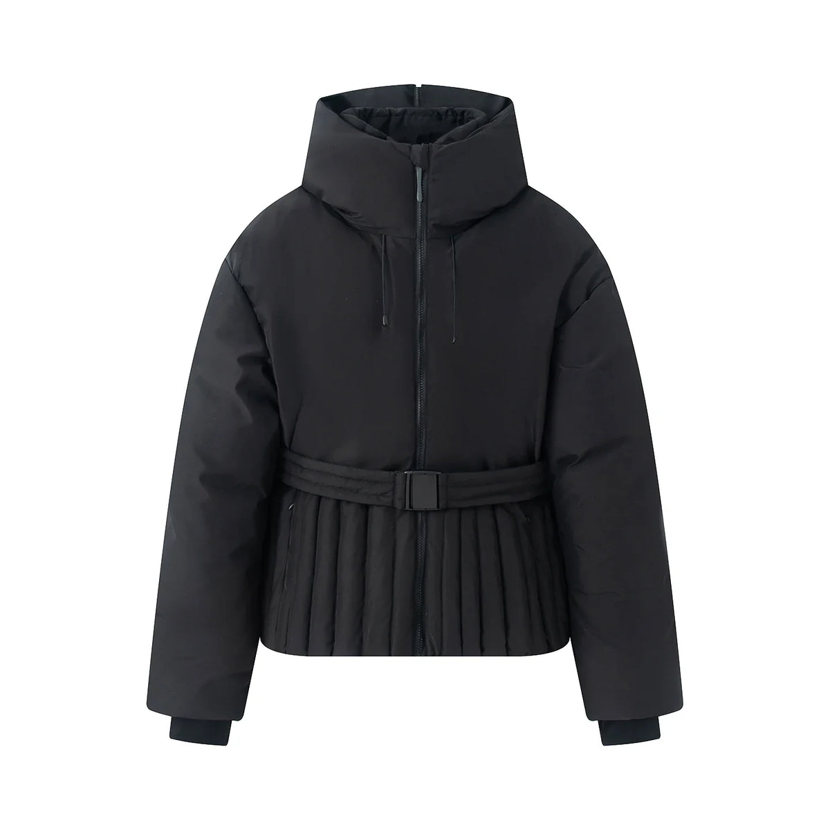 Damen Steppjacke mit Gürtel & Stehkragen, Kurz geschnitten