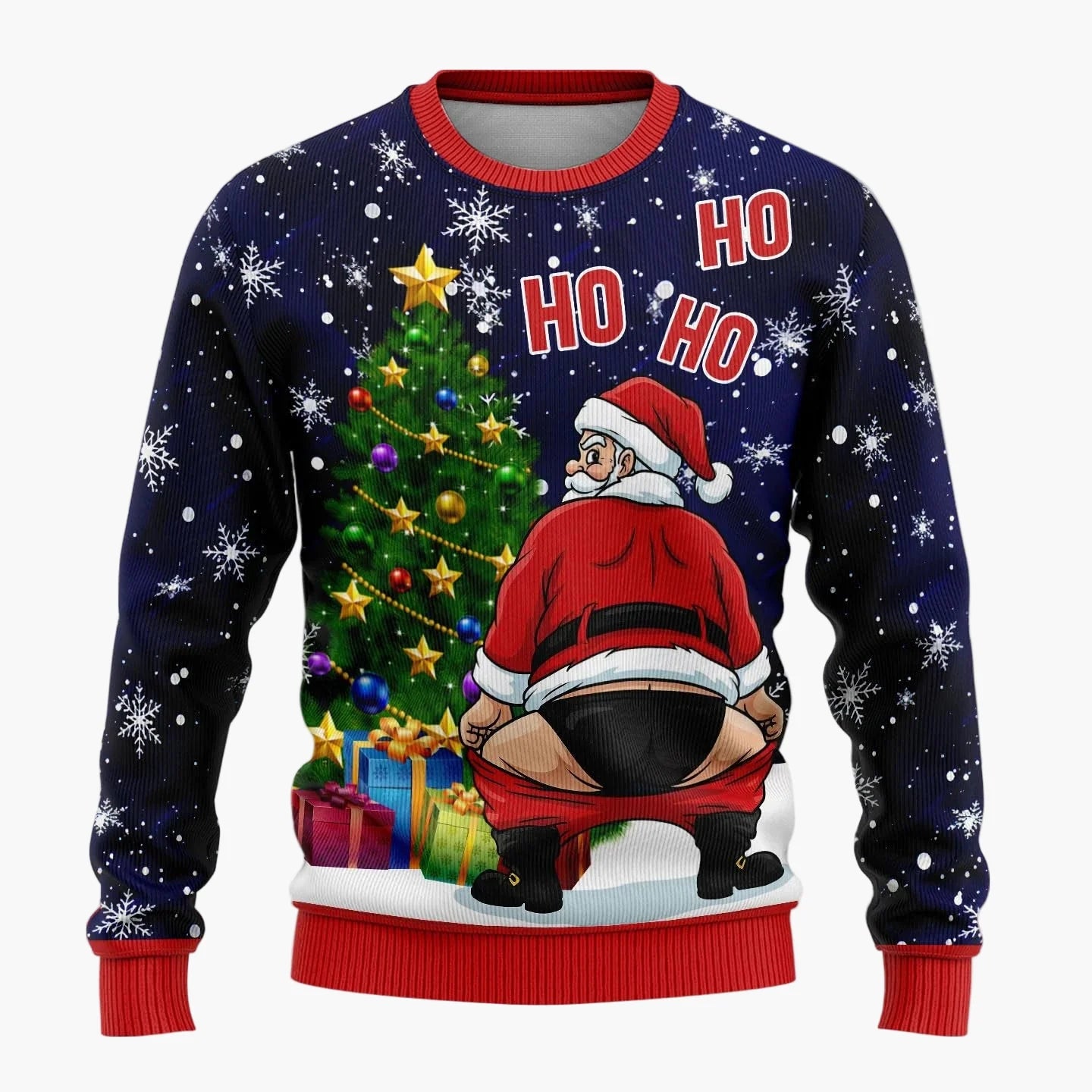 Herren Lustiger Weihnachts-Pullover mit frechem Santa-Motiv – Perfekt für Ugly Christmas Sweater Partys