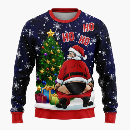 Herren Lustiger Weihnachts-Pullover mit frechem Santa-Motiv – Perfekt für Ugly Christmas Sweater Partys