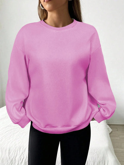 Unisex Basic Rundhals Sweatshirt Langarmshirt Grau