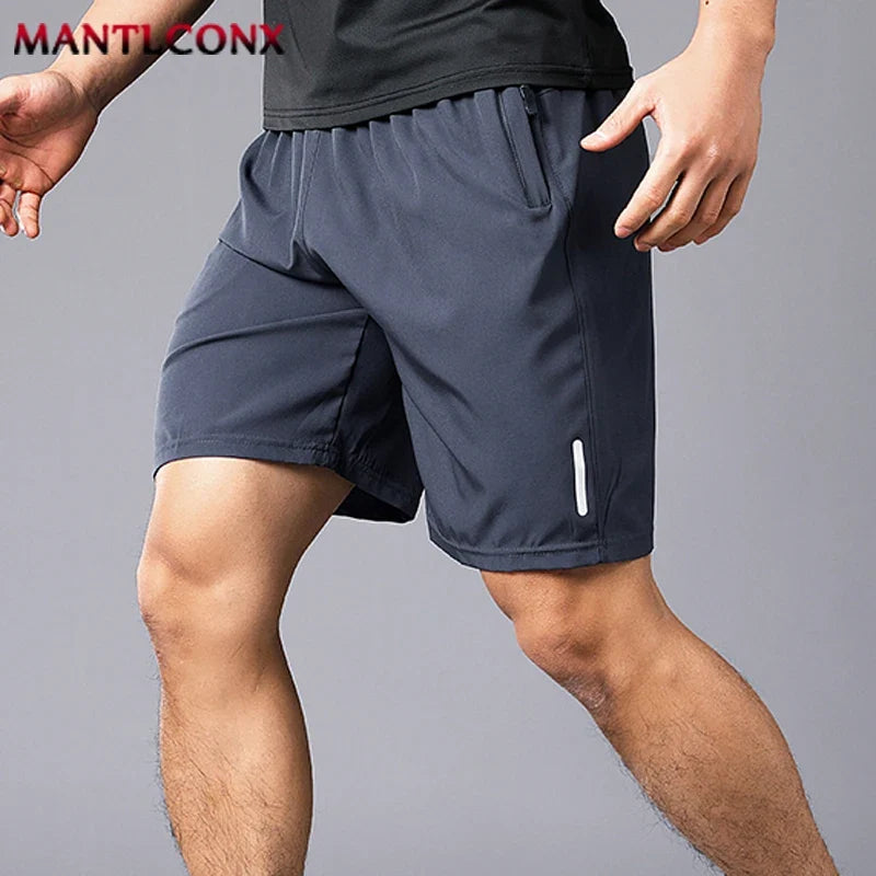 Herren Caprihose Sporthose Jogginghose Dunkelgrau mit Reißverschlusstaschen