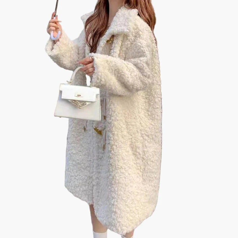 Damen Teddy Mantel Oversize Wintermode Kuscheliger Outdoor Style