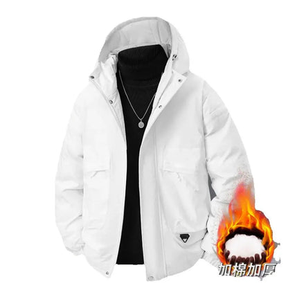 Herren Jacke mit Kapuze Braun Gemustert