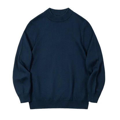 Herren Mock-Neck Pullover Uni-Farben Strickpullover Basic