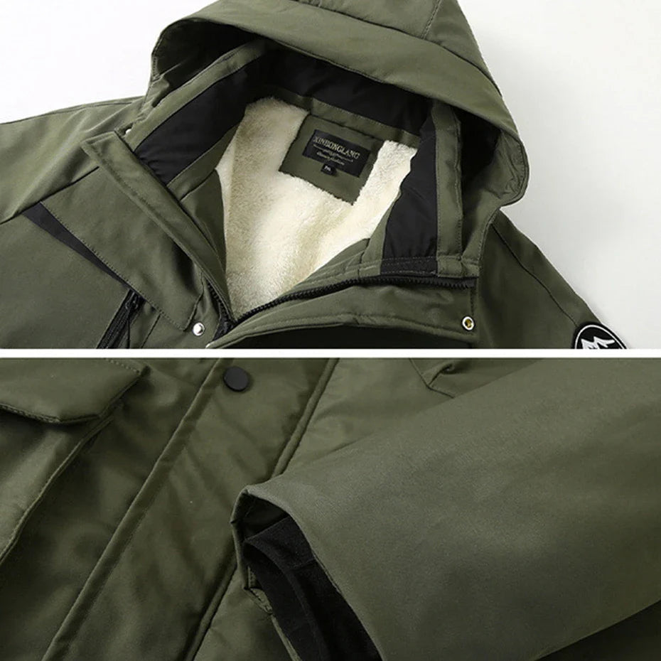 Herren Winter Outdoor Parka mit Kapuze – Warm Gefütterte Übergangsjacke für Freizeit & Abenteuer