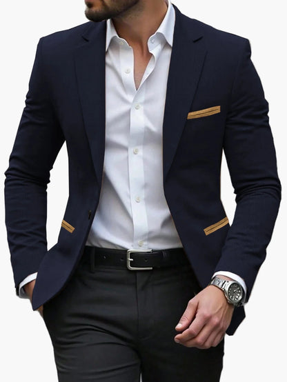 Herren Slim Fit Sakko Business Freizeit Elegant Einreiher Blazer