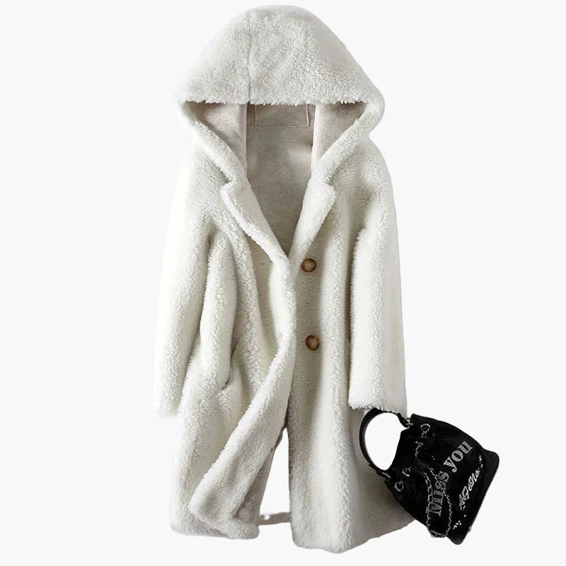 Damen Teddyfell-Mantel mit Kapuze – Kuscheliger Wintermantel für Alltag & Freizeit