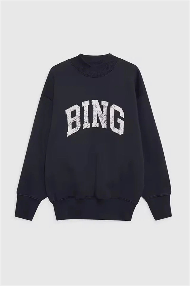 Damen Oversize Sweatshirt Rundhals Grau mit „PARIS“-Schriftzug
