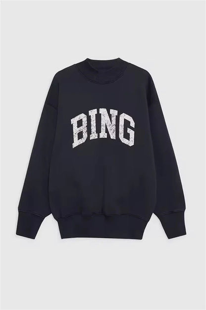 Damen Oversize Sweatshirt Rundhals Grau mit „PARIS“-Schriftzug
