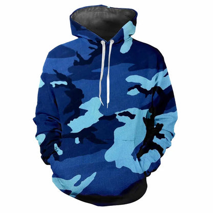 Hoodie Camouflage-Muster Grün Kängurutasche Kapuzenpullover