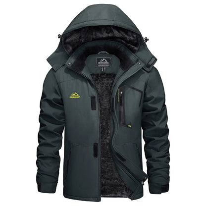 Winter Outdoorjacke für Herren mit Kapuze und Plüschfutter, viele Farben