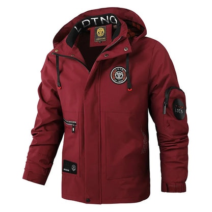 Herren Jacke mit Kapuze & Mehreren Taschen - Casual Windjacke
