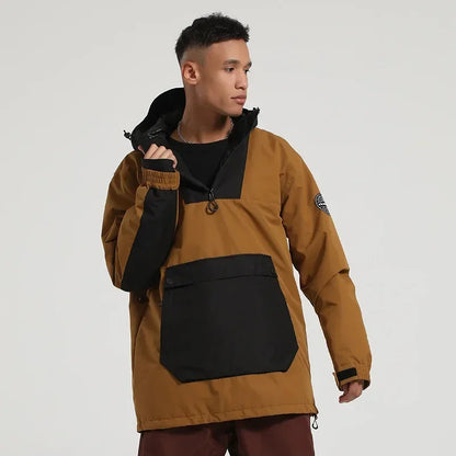 Unisex Anorak Jacke mit Kapuze und Kängurutasche