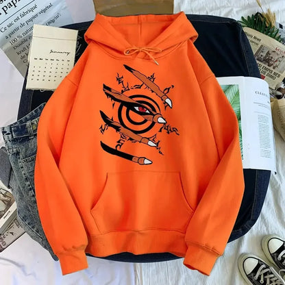 Unisex Kapuzenpullover mit Krallen-Muster und Kängurutasche