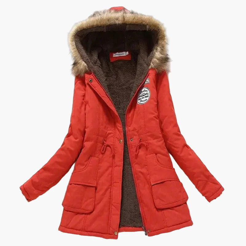 Damen Winterparka mit Kunstfellkapuze – Modischer Koreanischer Stil, Warm & Gefüttert, Alltag & Outdoor