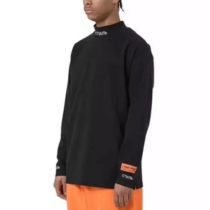 Unisex Langarmshirt Rollkragen Schwarz oder Weiß