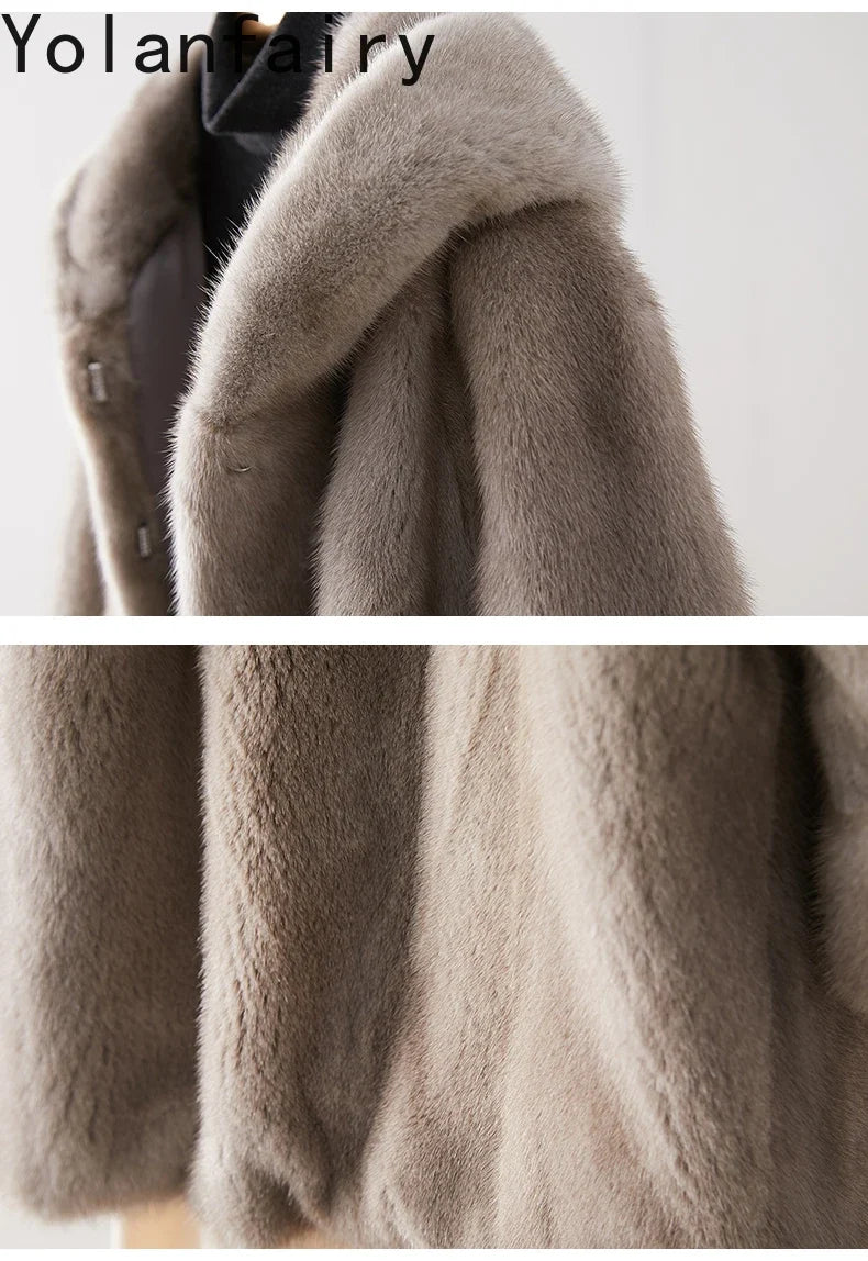 Damen Kapuzenjacke Lang Kunstfell Teddyfell Grau-Beige