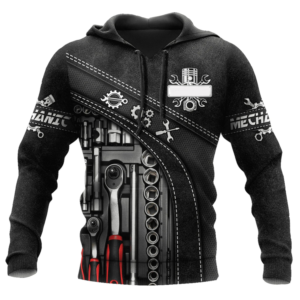 Unisex Kapuzenpullover Hoodie Mechaniker-Motiv Maschinen & Werkzeuge
