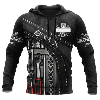 Unisex Kapuzenpullover Hoodie Mechaniker-Motiv Maschinen & Werkzeuge