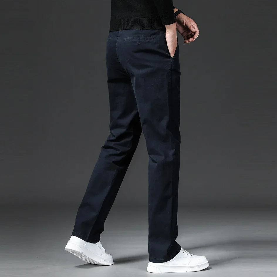 Herren Chino Hose Beige Freizeithose Khaki Straight Fit