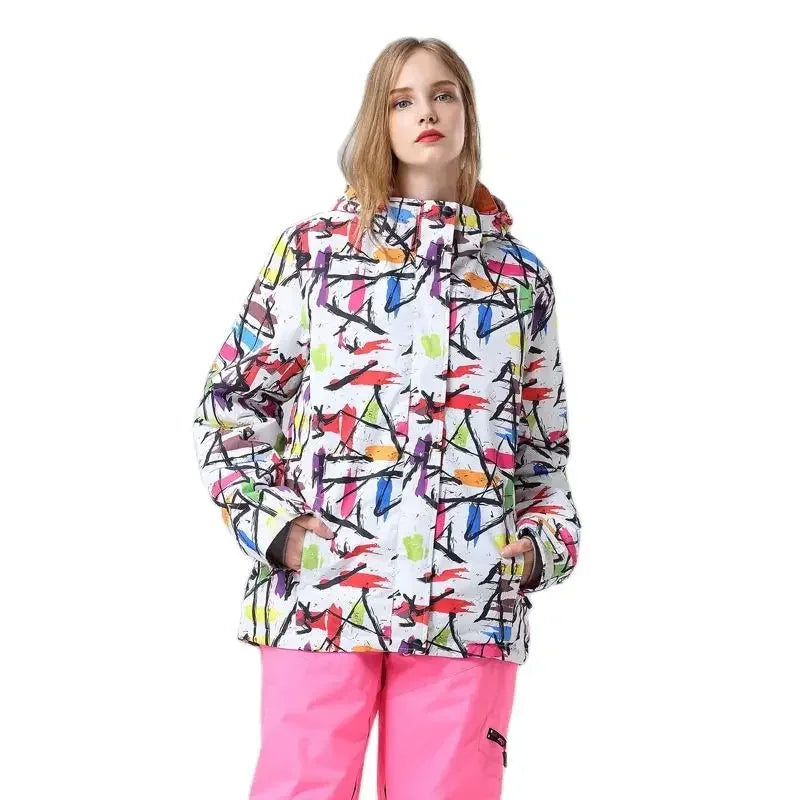 Damen Ski-Snowboardjacke mit Kapuze Wind- & Wasserabweisend