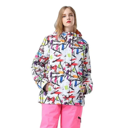 Damen Ski-Snowboardjacke mit Kapuze Wind- & Wasserabweisend