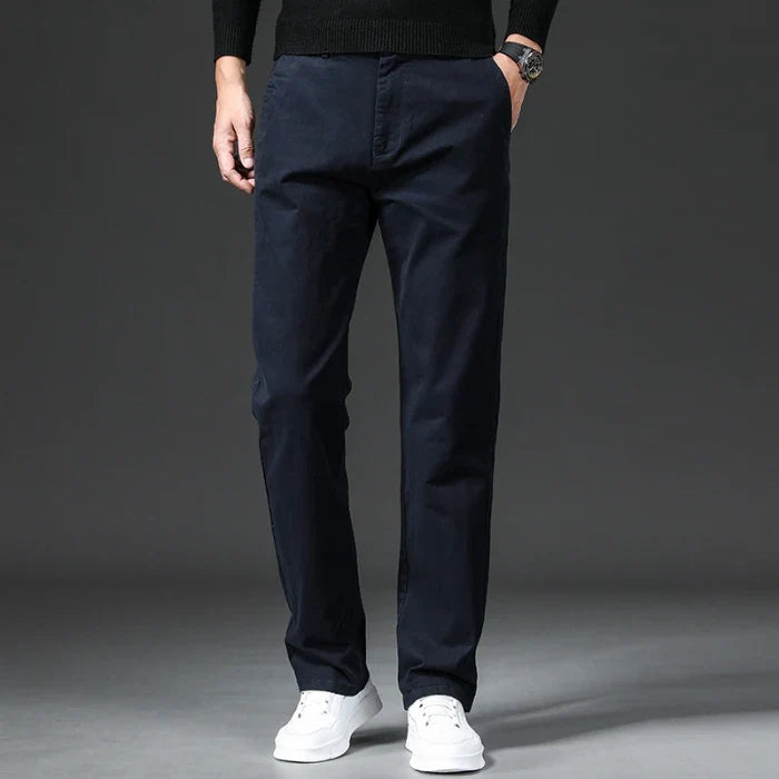 Herren Chino Hose Beige Freizeithose Khaki Straight Fit