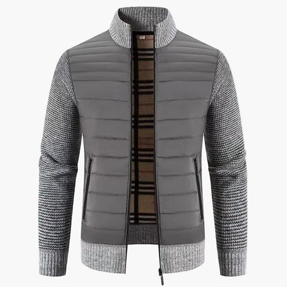 Herren Strickjacke im koreanischen Stil – Elegante Freizeitjacke mit Fleecefutter und Slim Fit