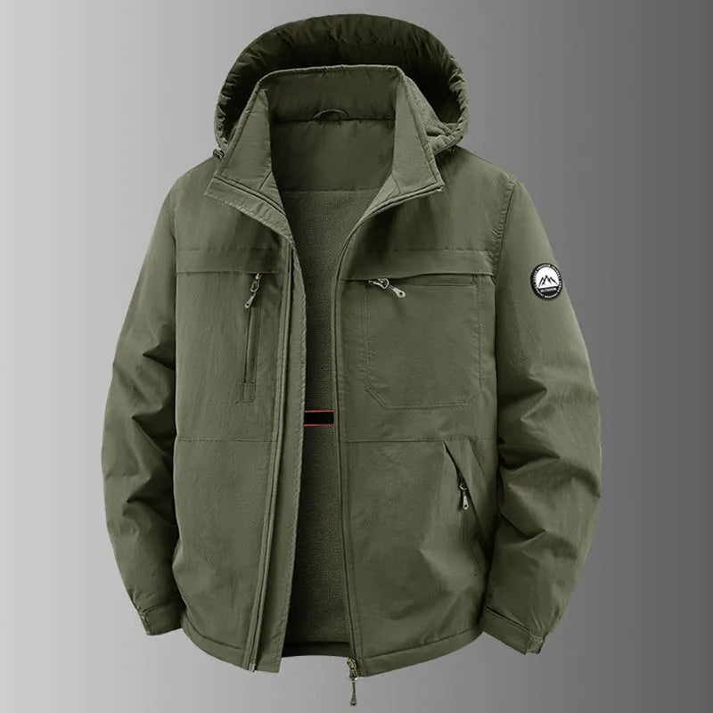 Herren Outdoor Jacke mit Kapuze & Reißverschlusstaschen