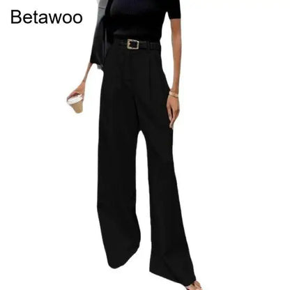 Damen Weite Hose mit Hohem Bund – Elegante Palazzo Hose