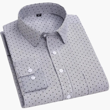 Herren Business Hemd Slim Fit – Gestreiftes Langarmhemd für Büro & Alltag