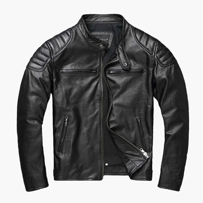 Herren Motorradjacke im Biker-Stil – Schlanke Passform für Freizeit und Alltag
