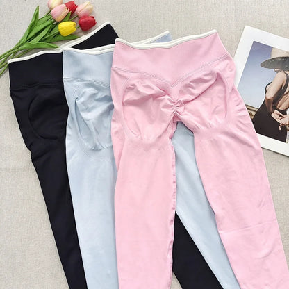 Damen Sport Leggings mit Hoher Taille, Scrunch Butt & Shaping-Effekt