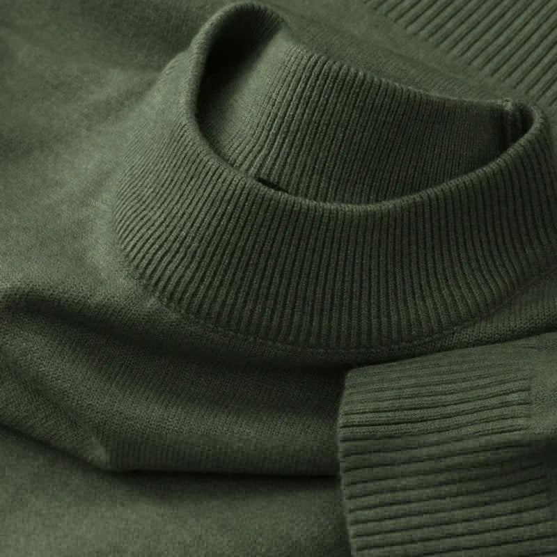 Unisex Langarm-Strickpullover mit Rundhalsausschnitt und Rippbündchen