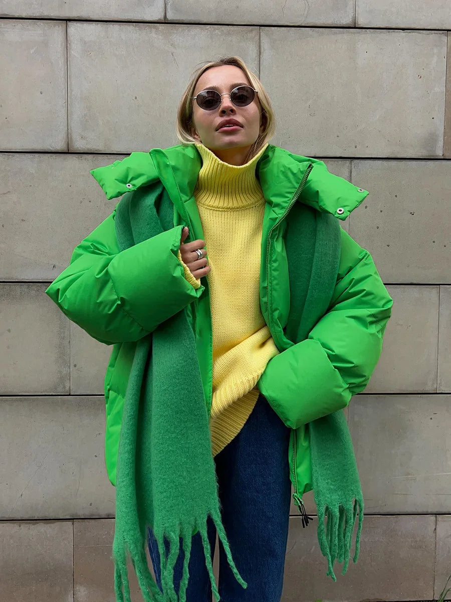 Damen Steppjacke mit Kapuze, kurz, gepolstert